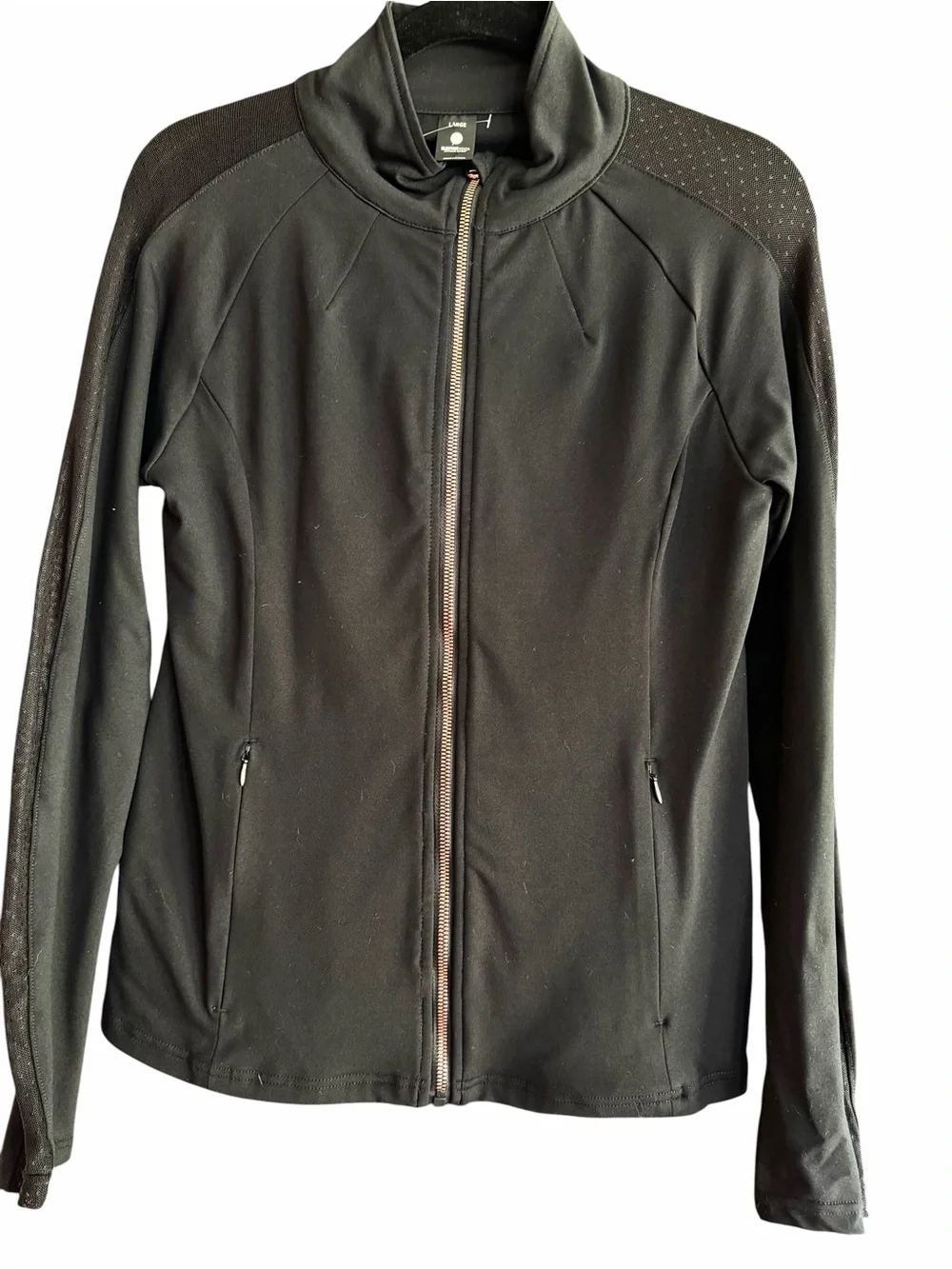 Electric Yoga Black Jacket with Rose Gold Zipper Size Large